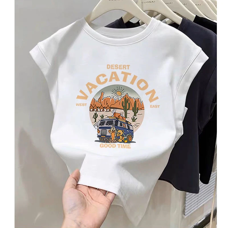 2025新款设计感正肩无袖背心t恤女休闲时尚百搭洋气上衣打底衫夏