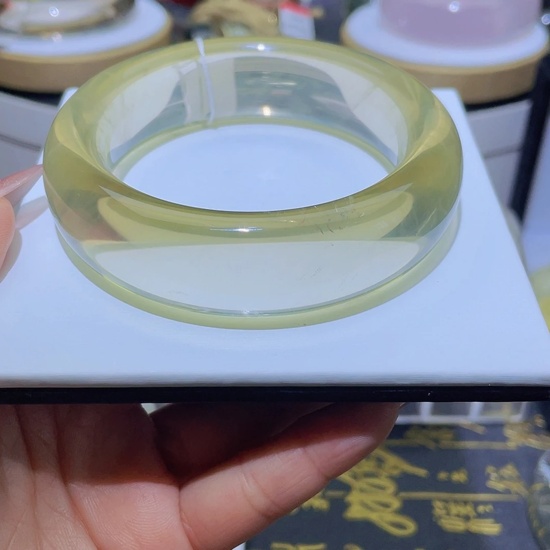 水晶手镯未镶嵌天然奶黄晶福利款57➕