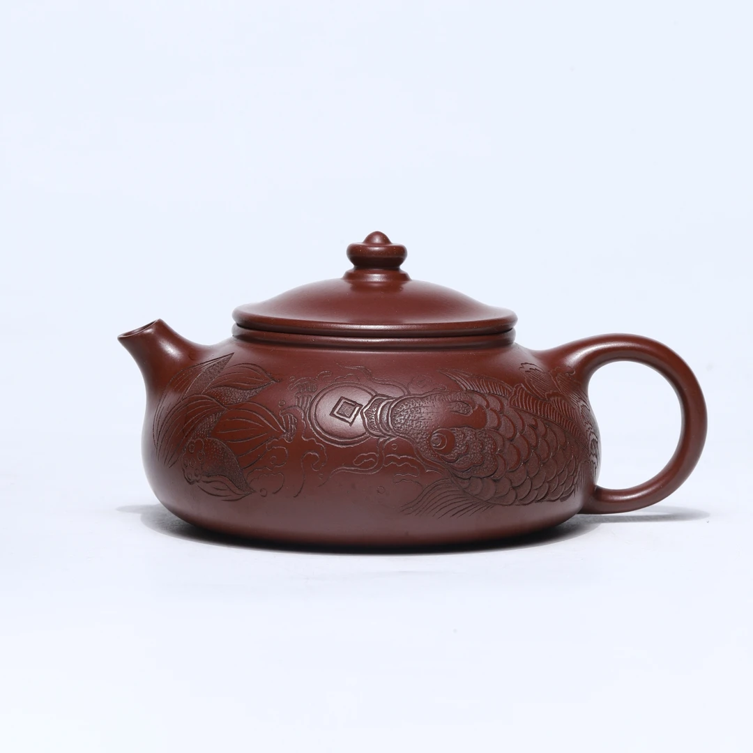 寒江(刻)200cc 龙血砂紫砂壶
