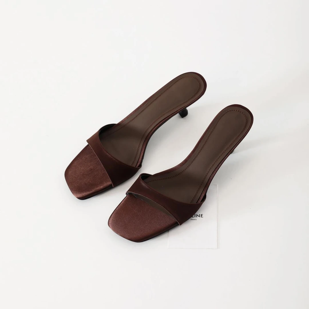 超软版~法式极简风气质高跟一字拖外穿露趾凉拖鞋女拖鞋女鞋外穿