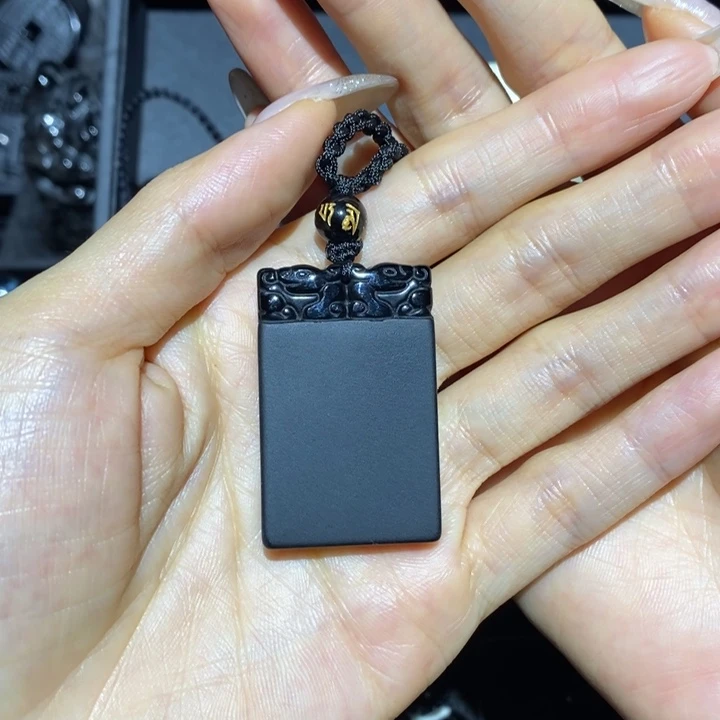 黑曜岩吊坠(不含链)未镶嵌奥****兽