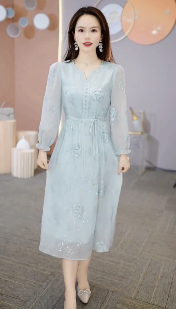 【铭悦定制】KK460#2025 新款 收腰 显瘦 修身 气质 连衣裙