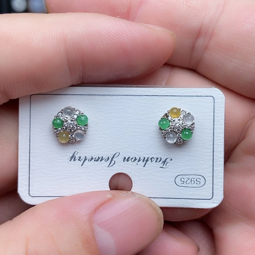 【闪购商品】银S925镶嵌戒指翡翠春*