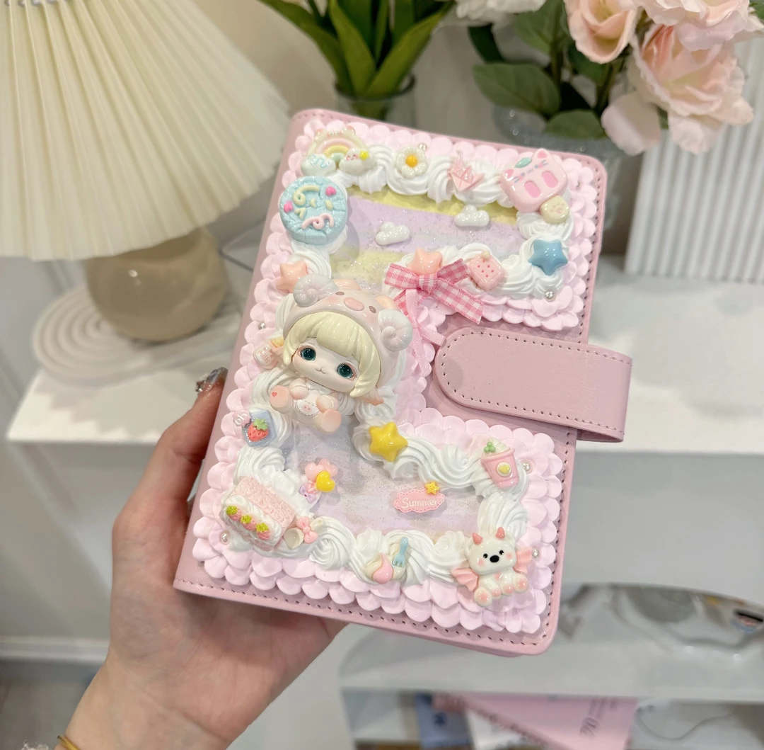 【主播代拆】可爱手工奶油胶大娃手作笔记本