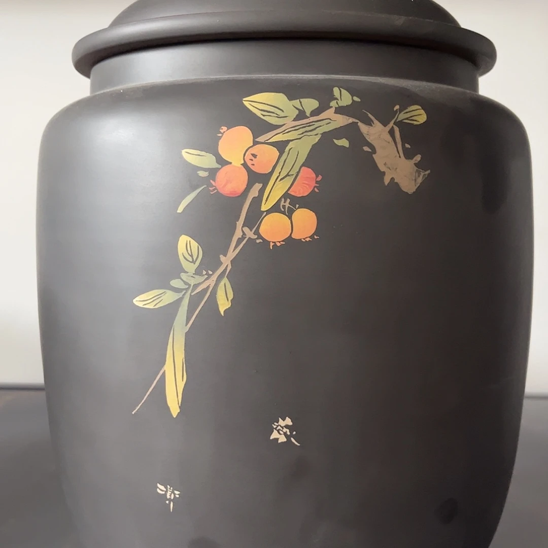 罐红泥哑光存茶缸