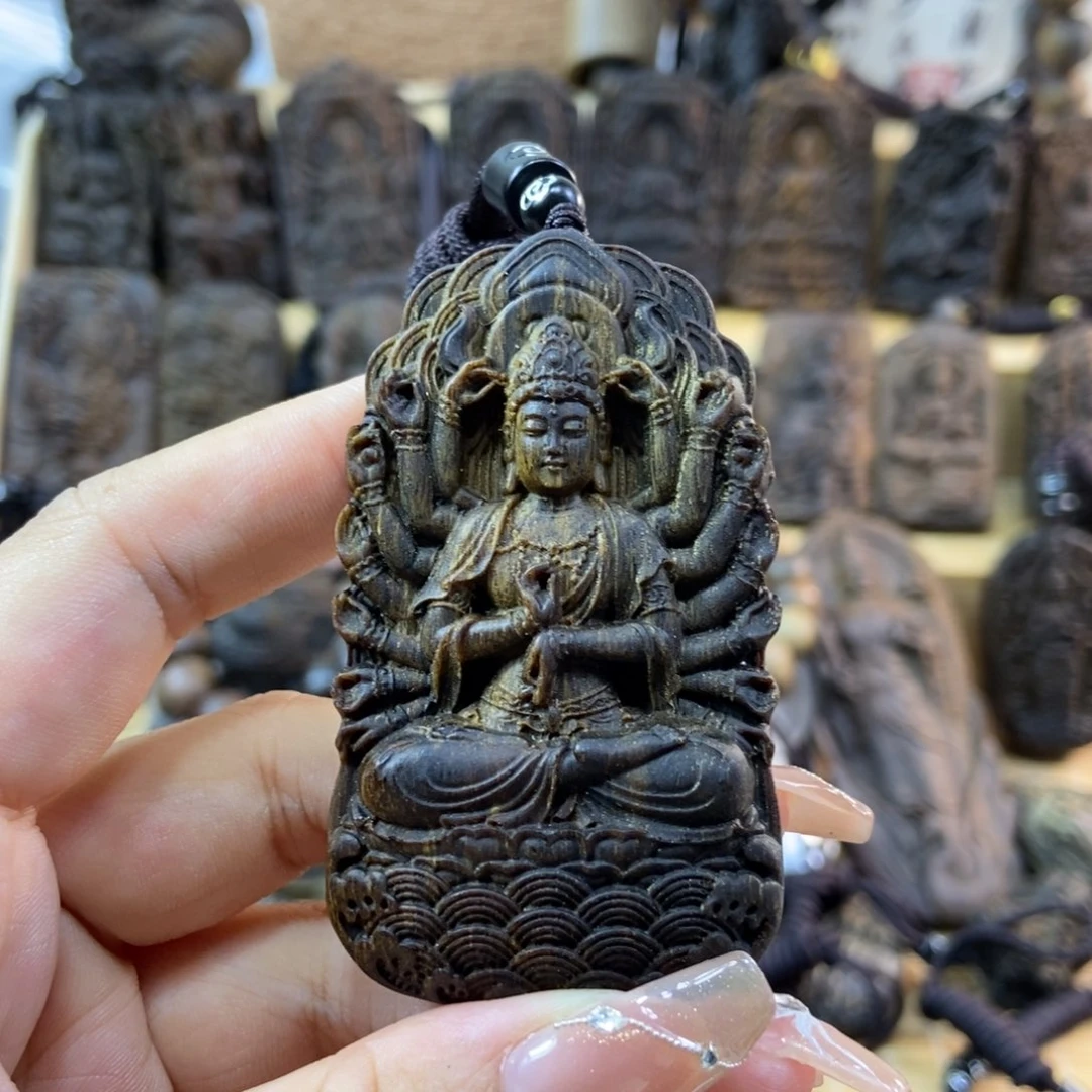 木雨**青越南芽庄黄奇楠吊坠