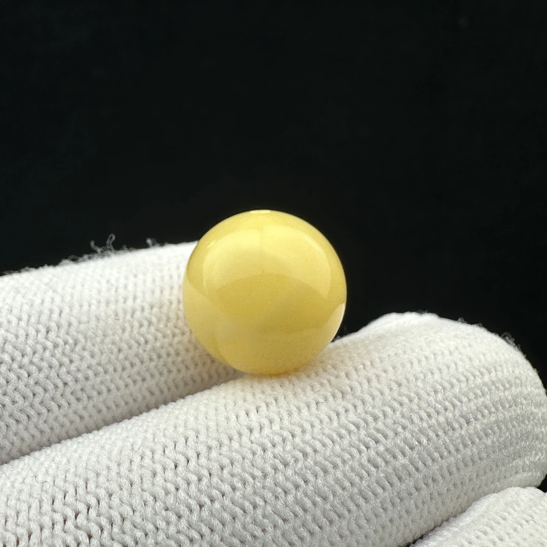 A3468天然原矿蜜蜡 圆珠13.4mm 支持鉴定 假一罚十