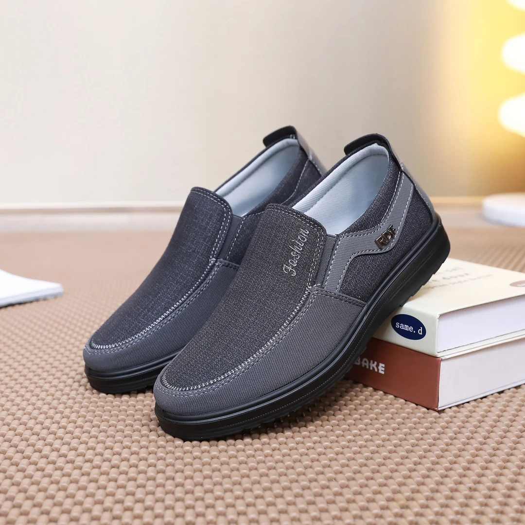 春秋男鞋老北京布鞋透气单鞋中老年脚蹬软底爸爸休闲防滑老人大码