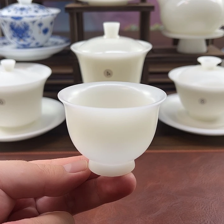 隐唐窑/璞玉素烧自生釉65ml高足反口杯