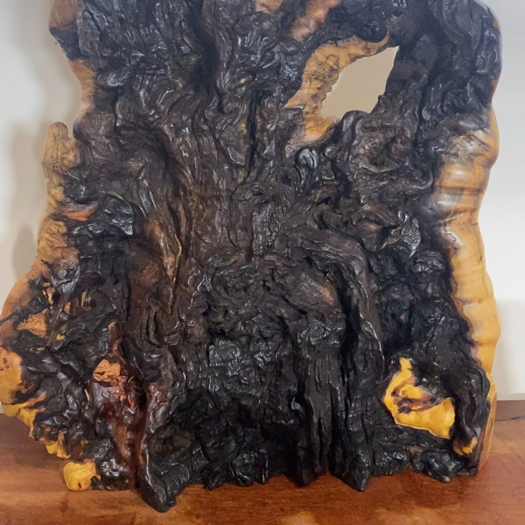 枣木雷击枣木半壁摆件