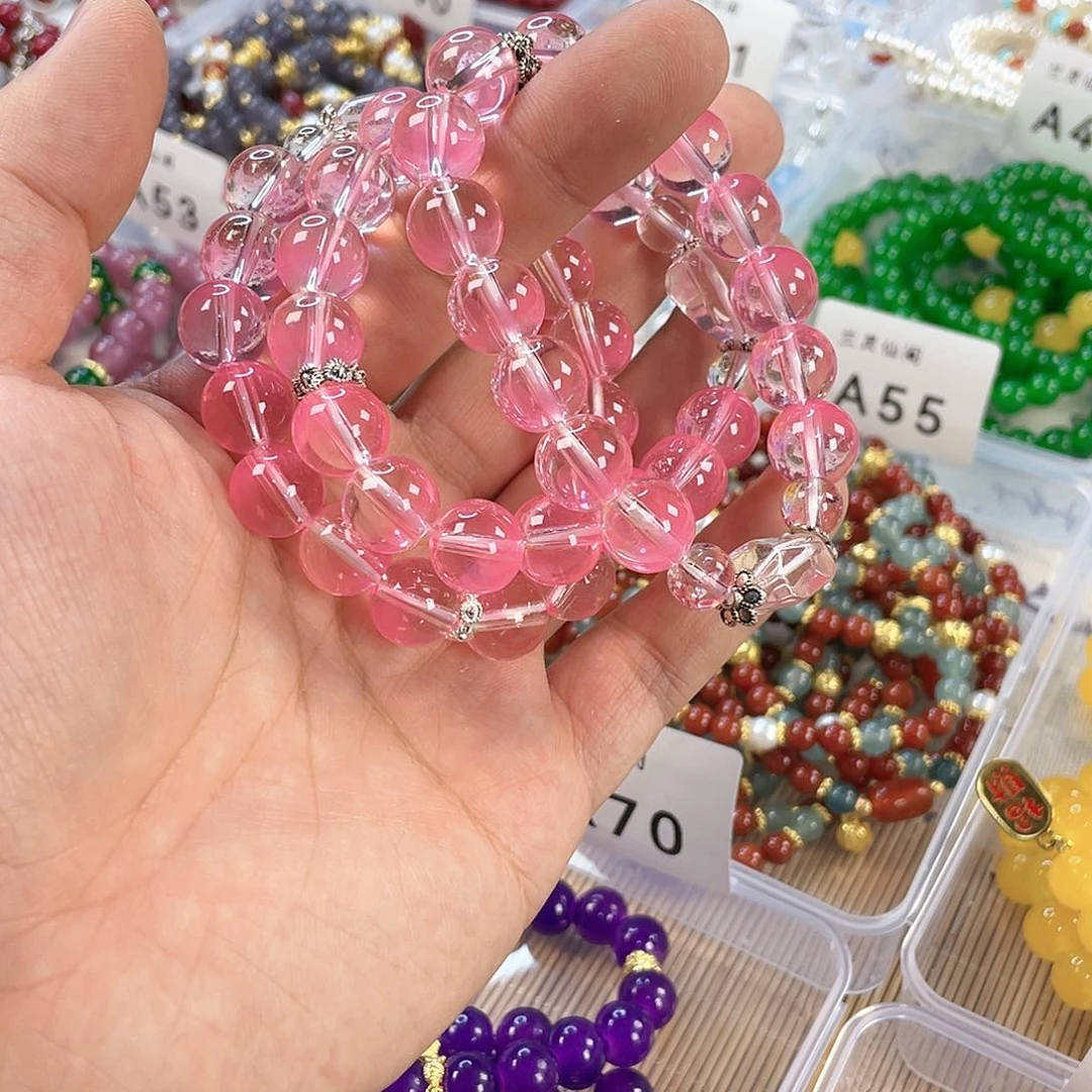 檀香木手串银S925镀金镶嵌