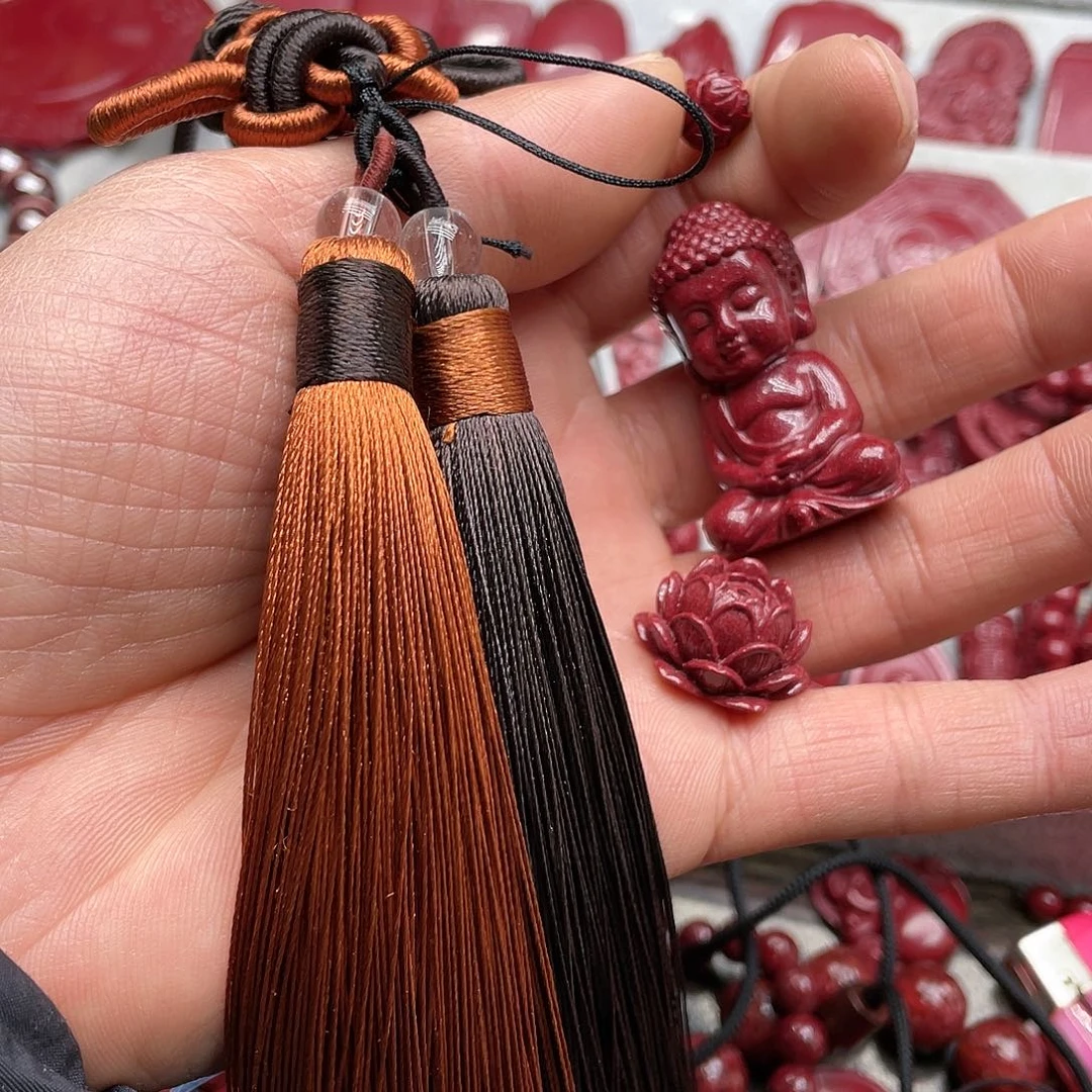 天然辰砂紫金砂小佛车挂