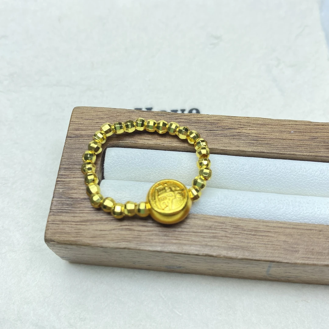 戒指 F黄色吉言蹦迪珠戒指多样性发货47096