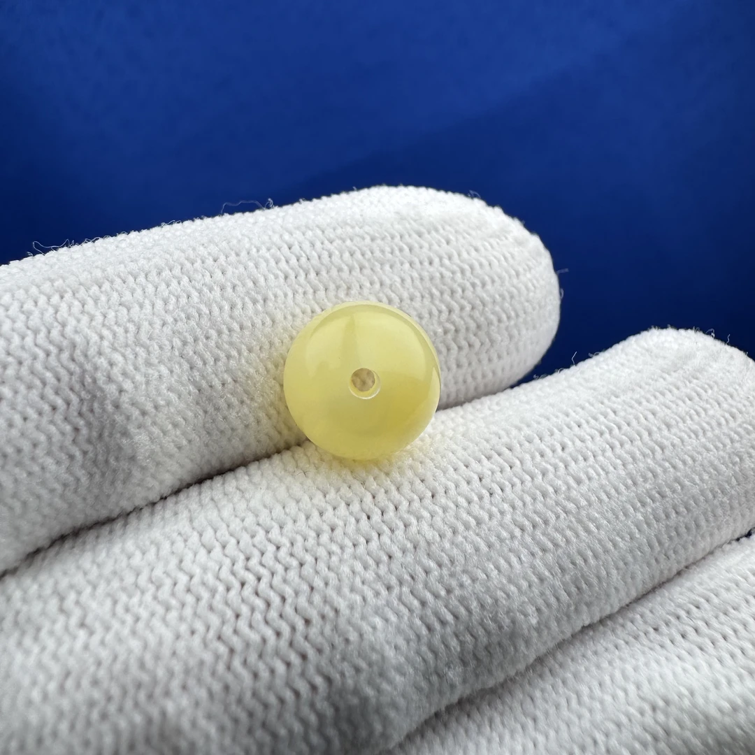 A3636天然原矿蜜蜡 白蜜圆珠9.8mm一物一图假一罚十
