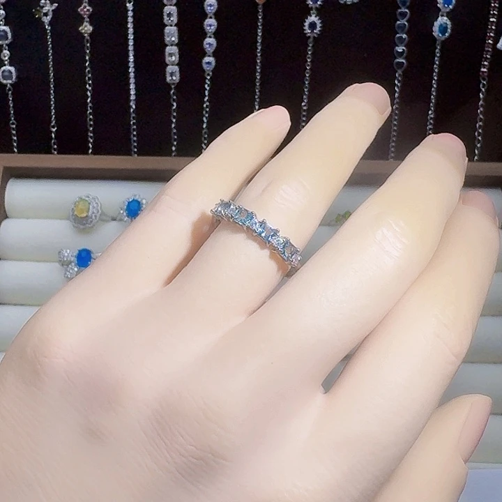 托帕石银S925镶嵌戒指