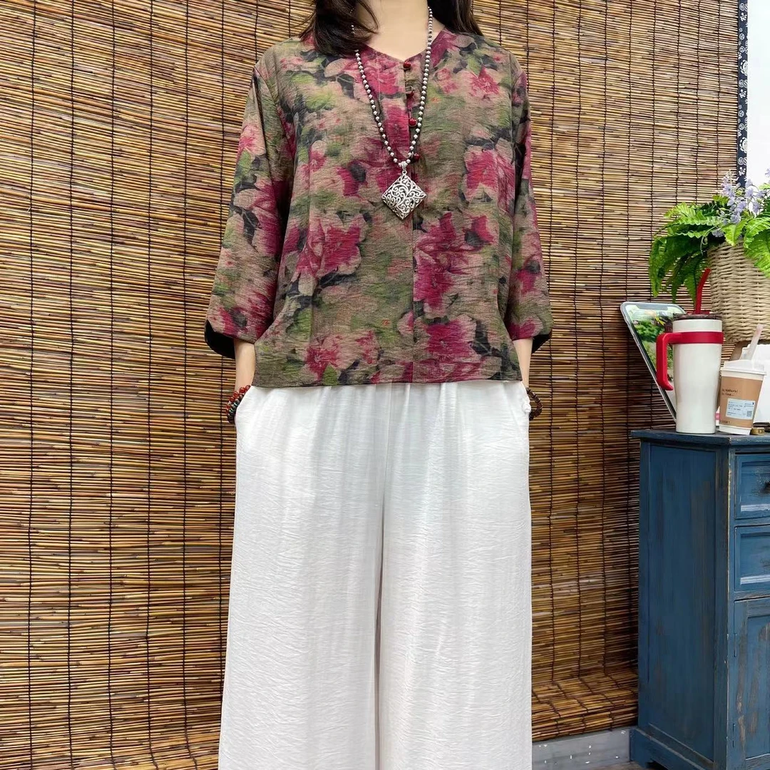 9862春秋新款优雅洋气减龄T恤小衫