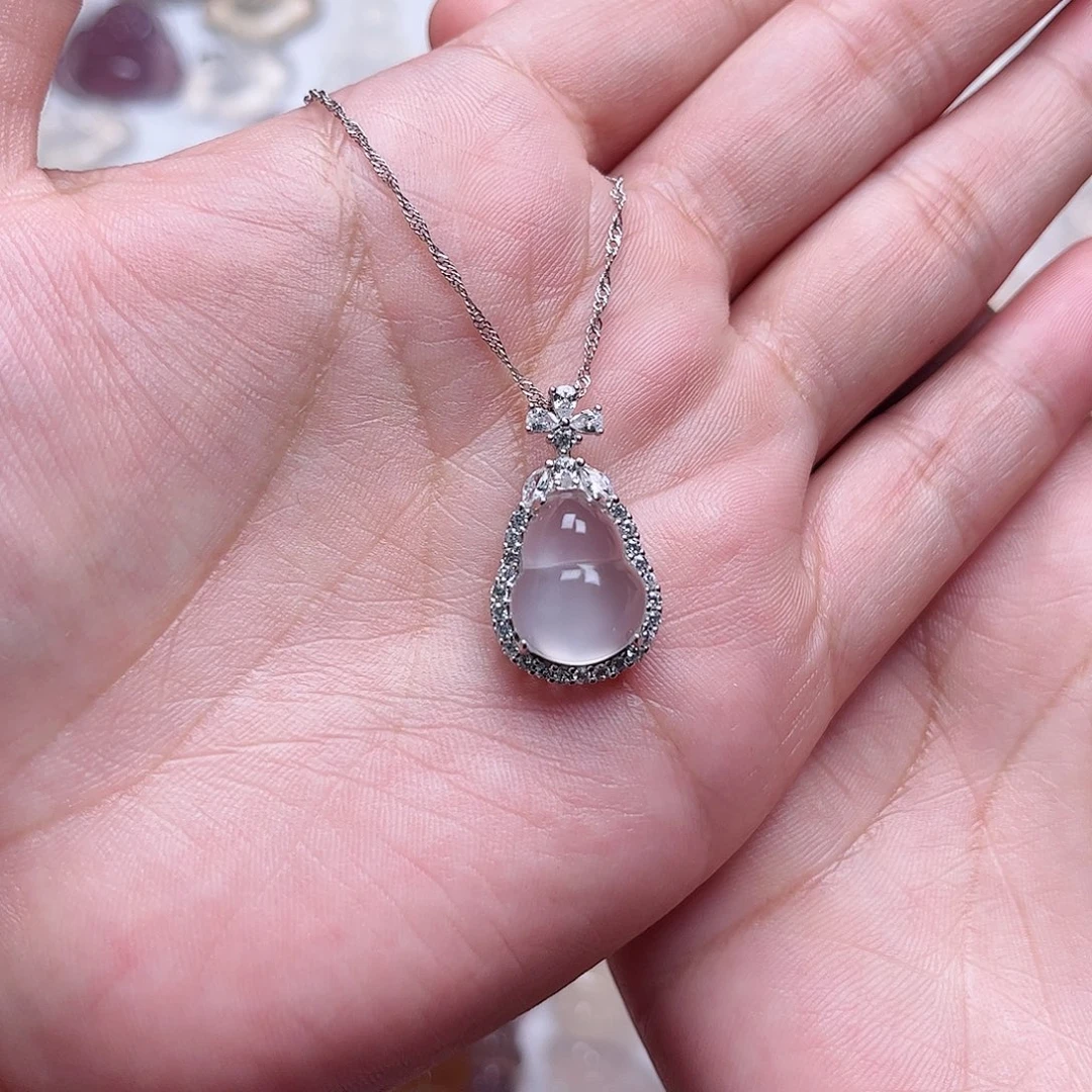 玛瑙/玉髓颈饰银S925镶嵌