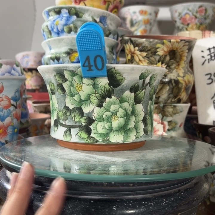 V***n景德镇手绘花盆满38包邮偏远地区除外