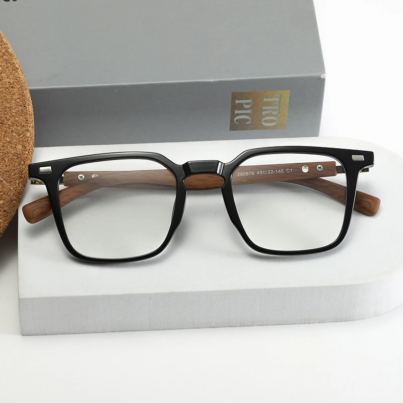 韩版新款时尚木纹复古近视防蓝光眼镜木纹质镜腿眼镜架素颜
