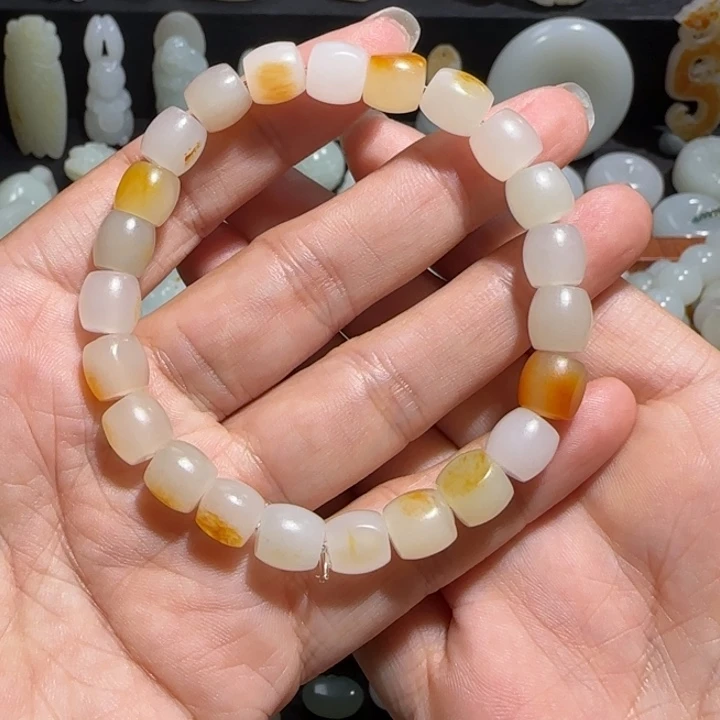 和田玉手链未镶嵌三*牙