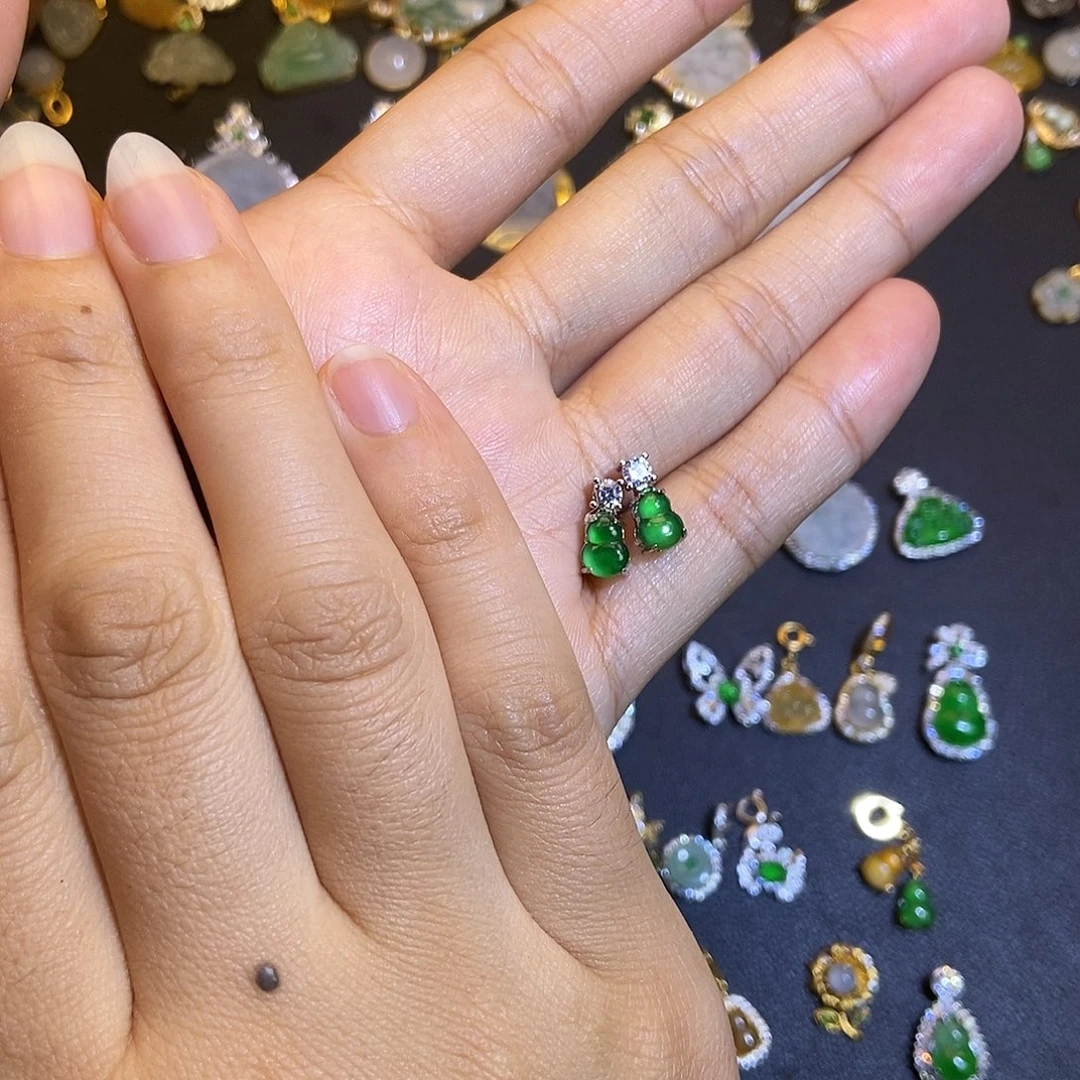 翡翠银S925镶嵌吊坠(不含链)