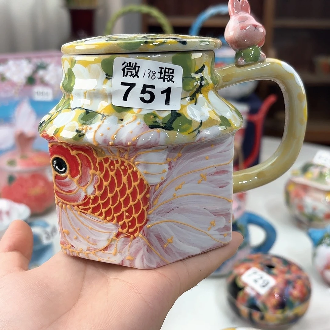 景德镇手绘高温釉下彩陶瓷茶具