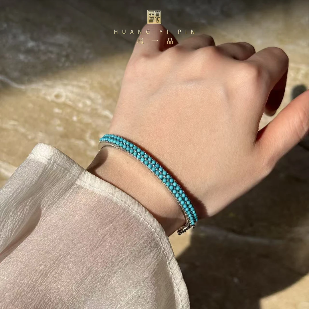 【凰一品】原矿绿松手镯S925