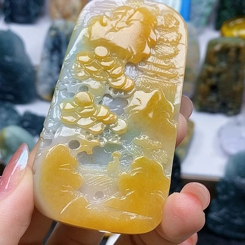 未镶嵌定制翡翠山水