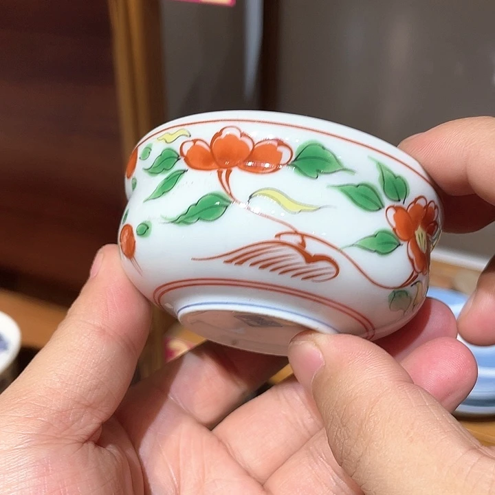 紫泥44全新库山窑满赤绘小深钵