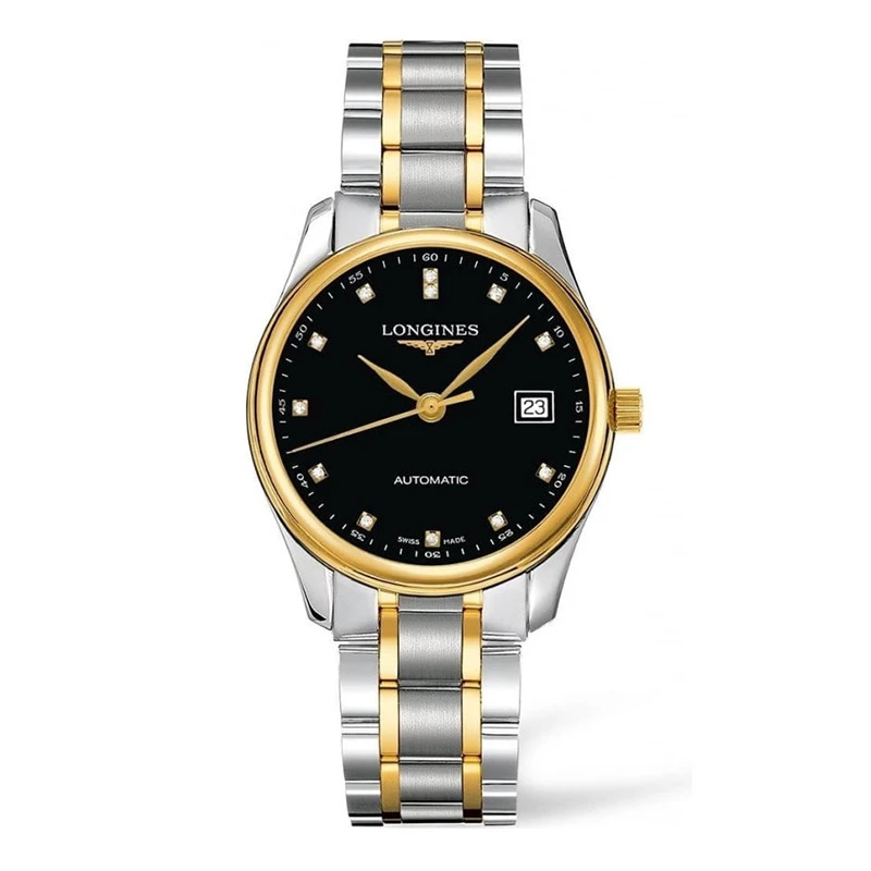 99新 Longines/浪琴 名匠518/全套/间金黑钻/表径36mm/男士腕表