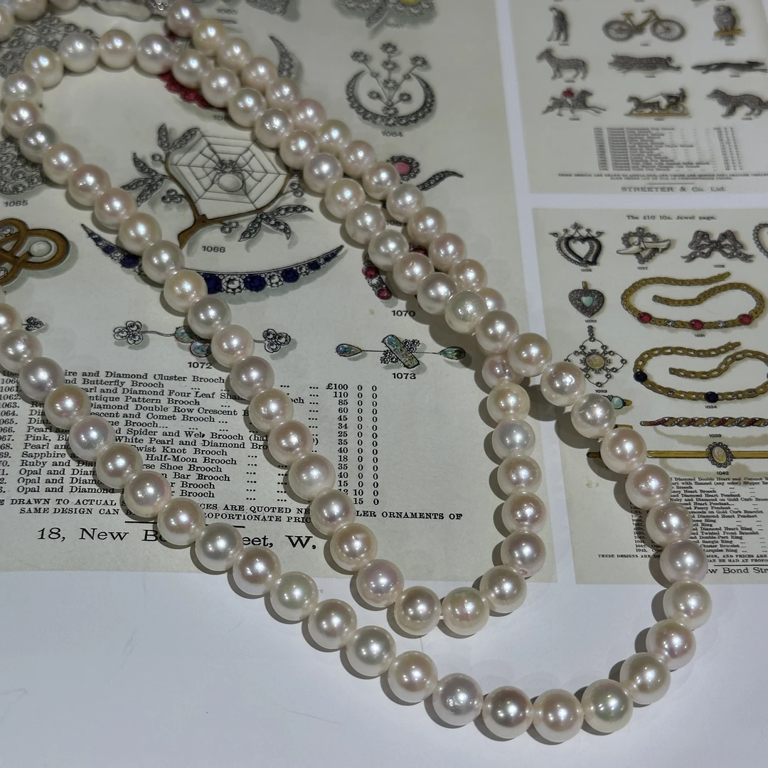 珍珠项链 日本极亮ak珠长链约7.5-8mm 长78cm GZ250055