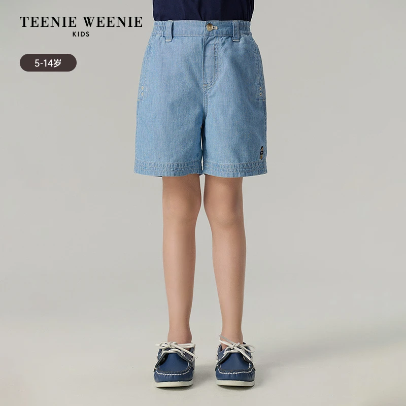 TeenieWeenie Kids小熊童装25夏新休闲百搭薄牛仔短裤TKTJ256521N