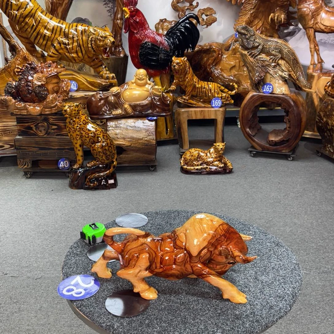 咪***猫香榧木根雕摆件工艺品牛