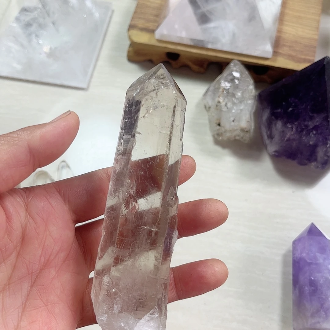 水晶天然水晶柱摆件未镶嵌?****?