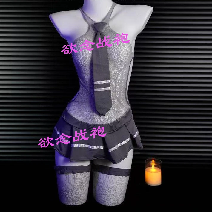【欲念】日系性感jk制服纯欲挂脖连衣裙薄款辣妹套装