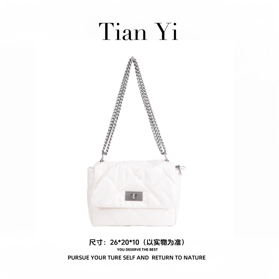 【Tian Yi渠道货】-2025新款轻奢单肩手提斜跨包  7176 白色