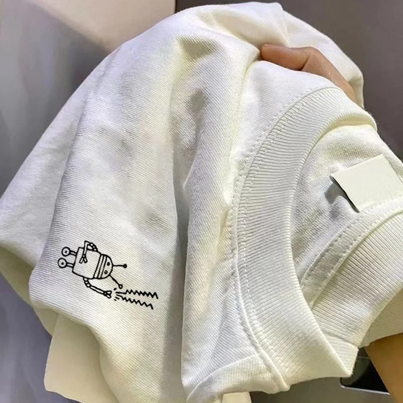 夏款纯棉小众早春辣妹风韩版时尚女款薄款短袖宽松感T恤印花半袖