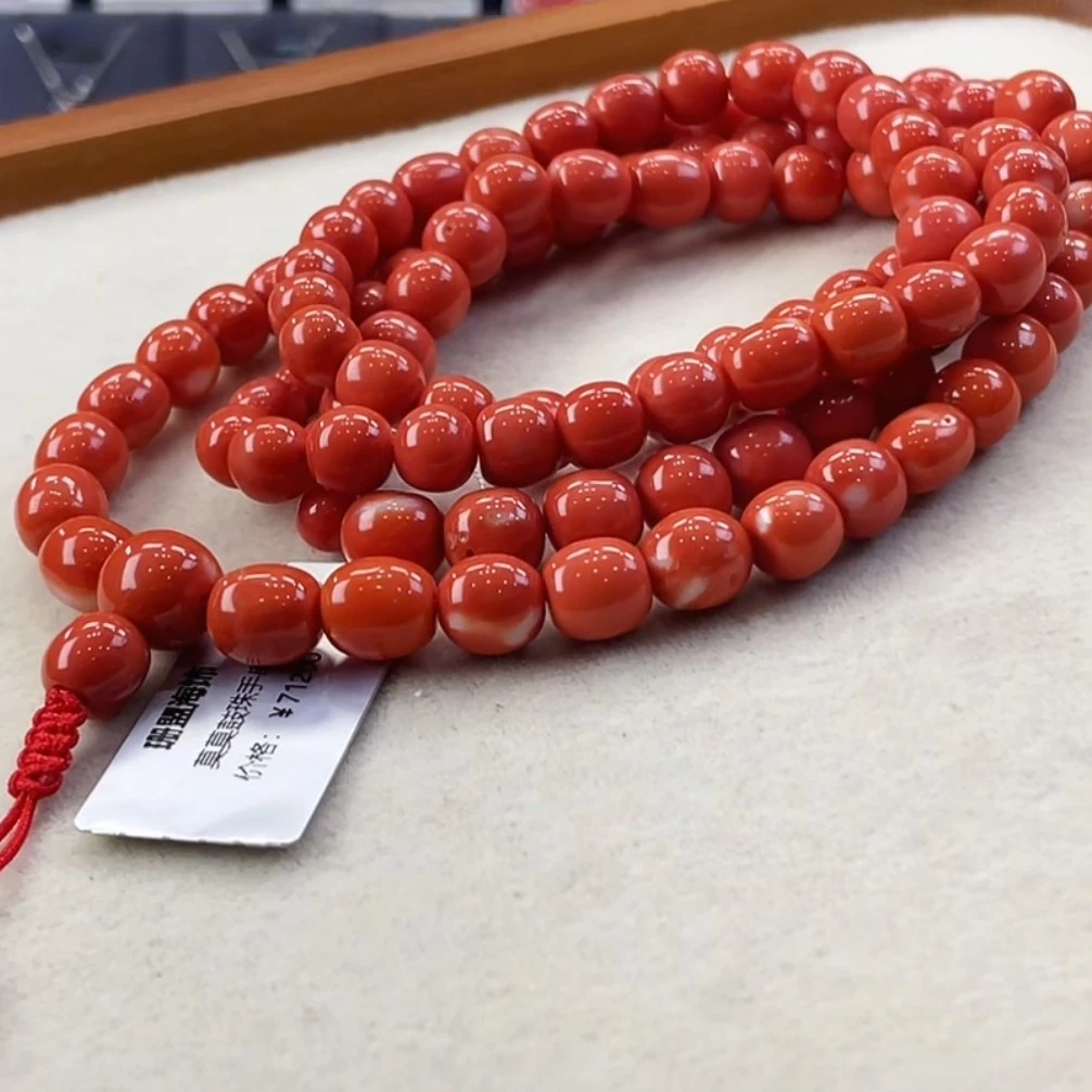 天然宝石红珊瑚手串