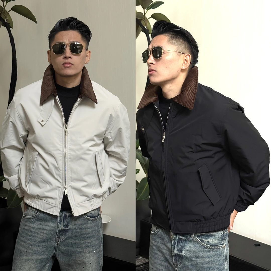 意式老钱风绵羊毛填充内里厚款保暖外套冬季男士复古夹克棉服