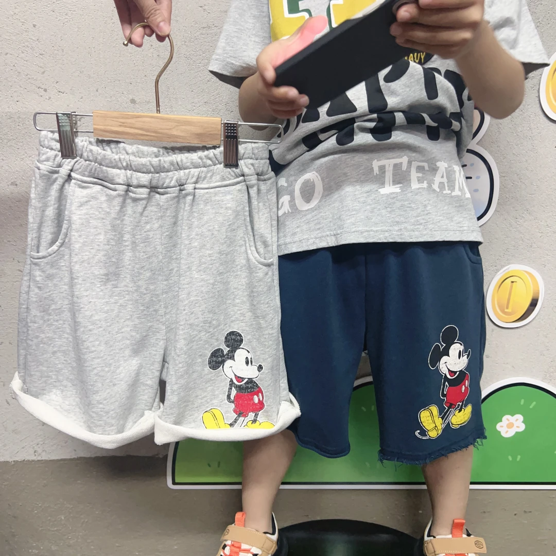 越越家DD夏季新款男女童卡通印花短裤薄款儿童五分裤日系潮范舒适