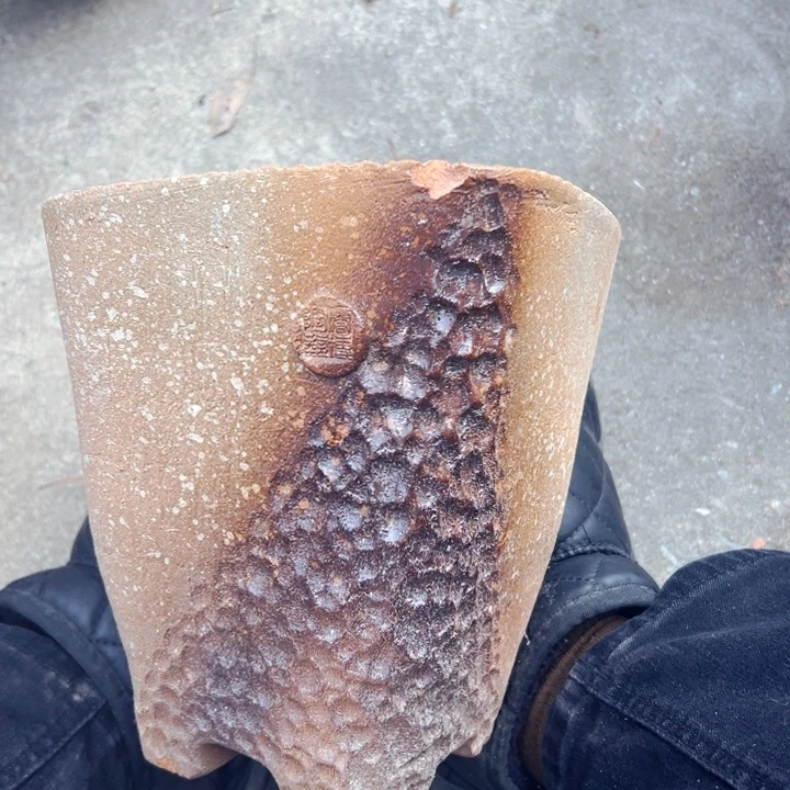 紫砂花盆高约20口约17瑕疵