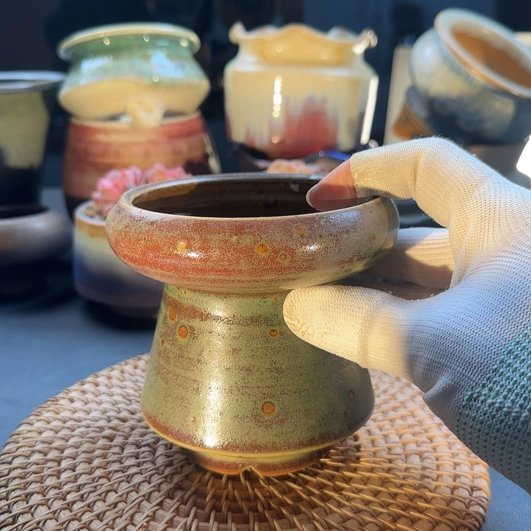 瓷片景德镇手工花盆