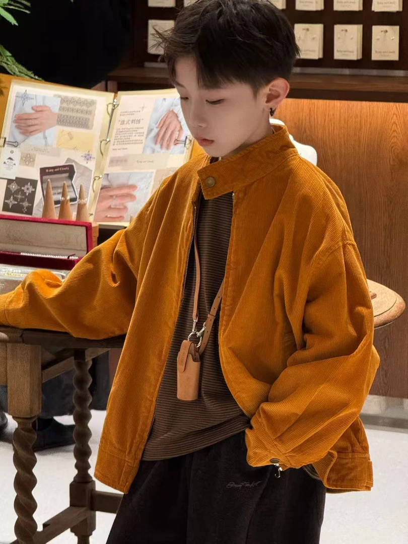 CHU YAO 【焦糖玛奇朵】春秋季儿童时尚简约百搭长袖夹克外套