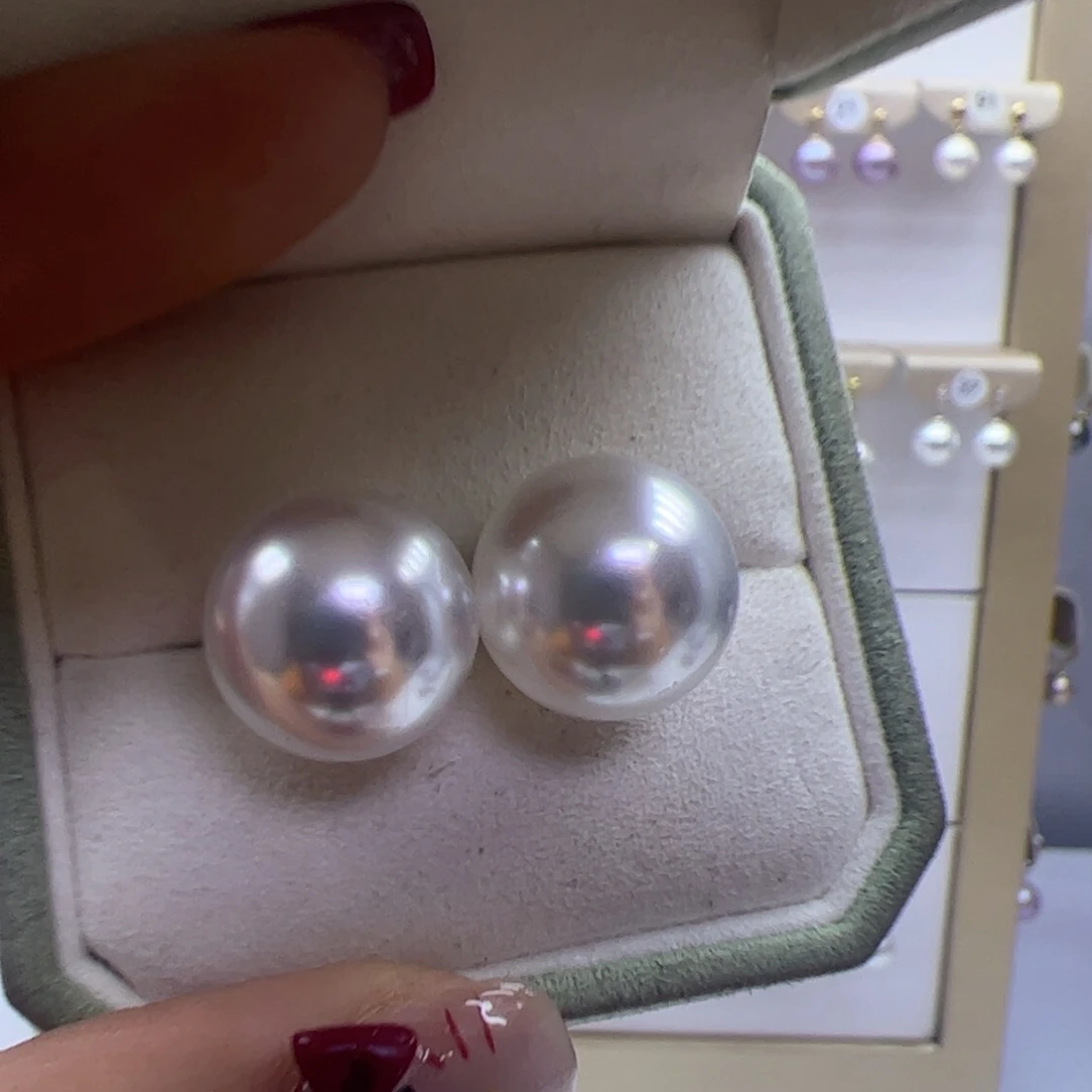 淡水珍珠耳饰银S925镶嵌