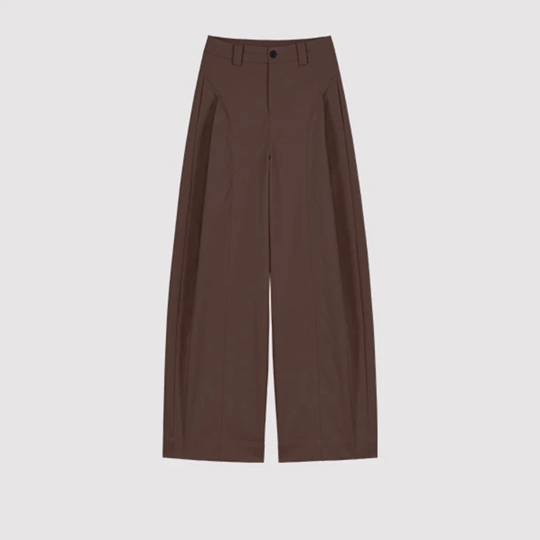 2025秋季新款风琴舒柔特女裤显瘦休闲裤时尚阔腿裤宽松直筒裤子