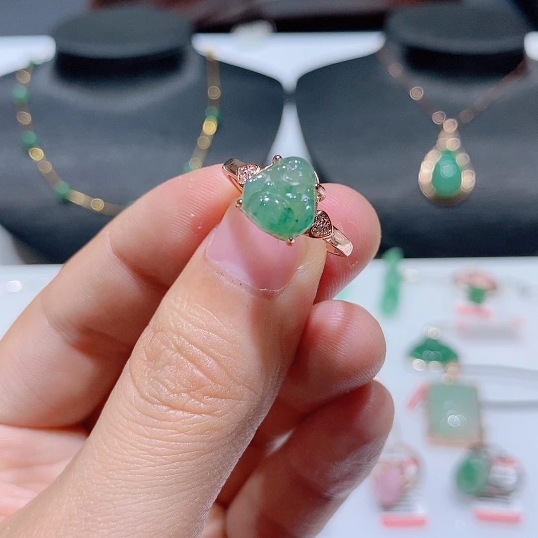 独山玉银S925镶嵌吊坠