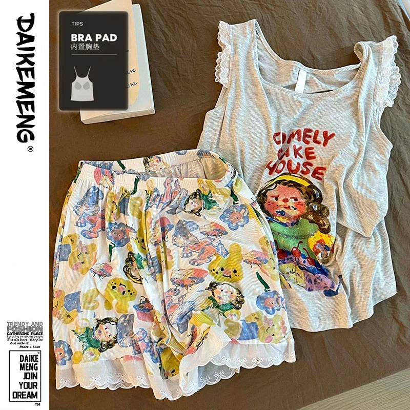 ins风无袖背心睡衣女士2025夏季新款凉感莫代尔可外穿家居服套装