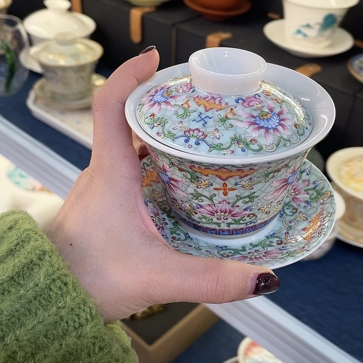 陶景德陶瓷盖碗茶具