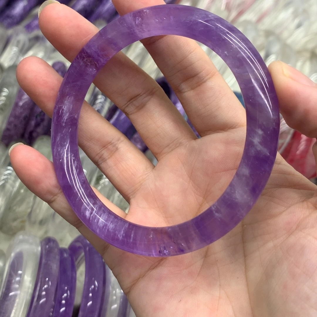 济***糕水晶手镯未镶嵌紫水晶