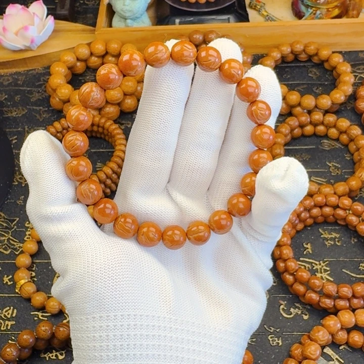 富***冲手串桃核19尺寸龙纹